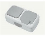 Блок о/у IP54 выключатель 1 кл + розетка с заземлением и крышкой серая Viko Palmiye