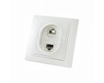 Розетка телефонная RJ11 + компьютерная RJ45 белая