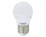 Лампа светодиодная шар 10w 860 E27 холодный свет General GLDEN-G45F-10-230-E27-6500 угол 180