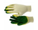 Перчатки х/б зеленые двойной облив