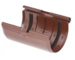 Соединитель желоба 125мм ПВХ с уплотнителем, шоколадно-коричневый, RAL 8017