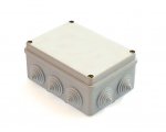 Коробка распаечная с крышкой для наружного монтажа,10 гермовводов IP55 240х195х90